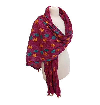 Szal w stylu Chunri - bawełniany z domieszką jedwabiu (CH-5)