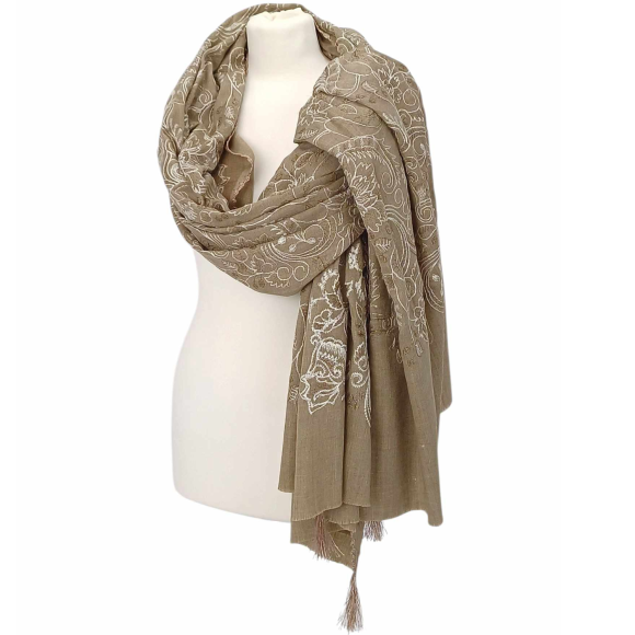 Szal z wełny merynosów - 100% MERINO  (Wh-1)