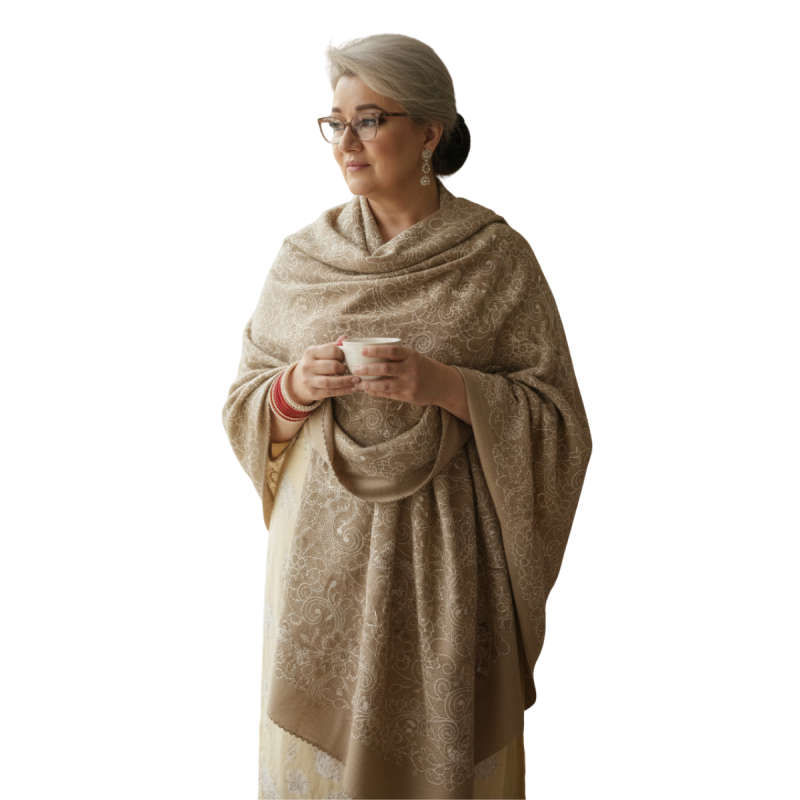 Szal z wełny merynosów - 100% MERINO  (Wh-1)