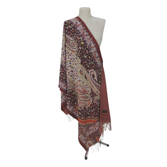 Szal z wełny merino – orientalna elegancja na chłodne dni (W-144)