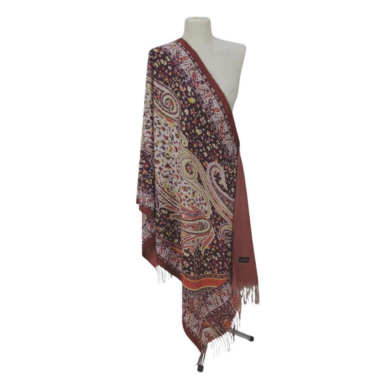 Szal z wełny merino – orientalna elegancja na chłodne dni (W-144)