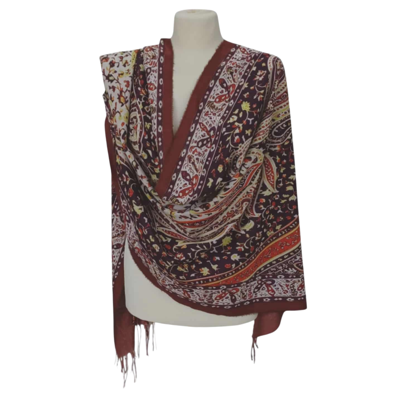 Szal z wełny merino – orientalna elegancja na chłodne dni (W-144)