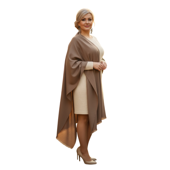 Szal wełniany z runa Kozy Changthangi  (W-55)