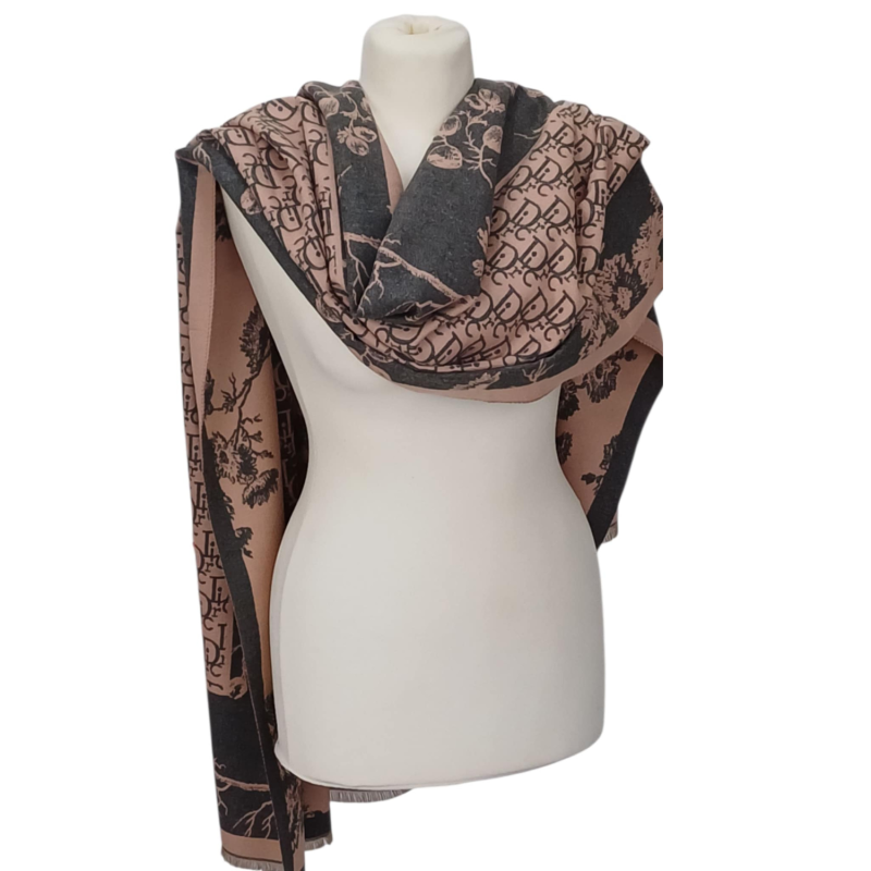 Szal wełniany z wełny merynosów  (W-61)