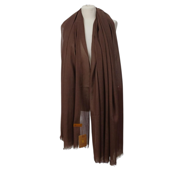 Szal z mieszanki wełny i jedwabiu- elegancja w odcieniu melanżu (W-69)