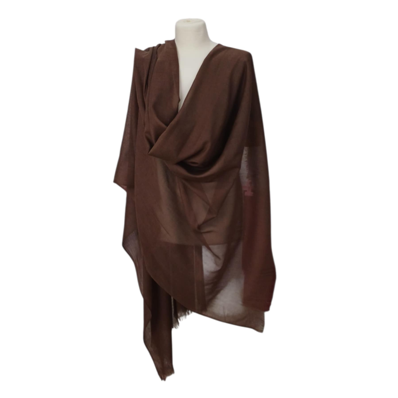 Szal z mieszanki wełny i jedwabiu- elegancja w odcieniu melanżu (W-69)