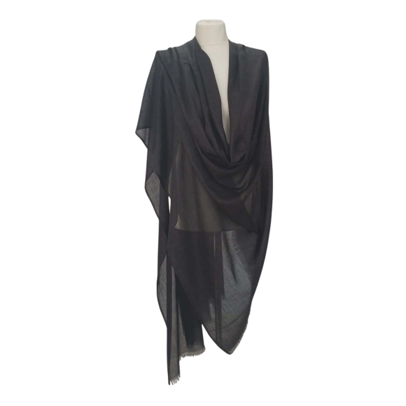 Duży szal z mieszanki wełny merino i jedwabiu – lekki i cienki jak pashmina ( W-75)