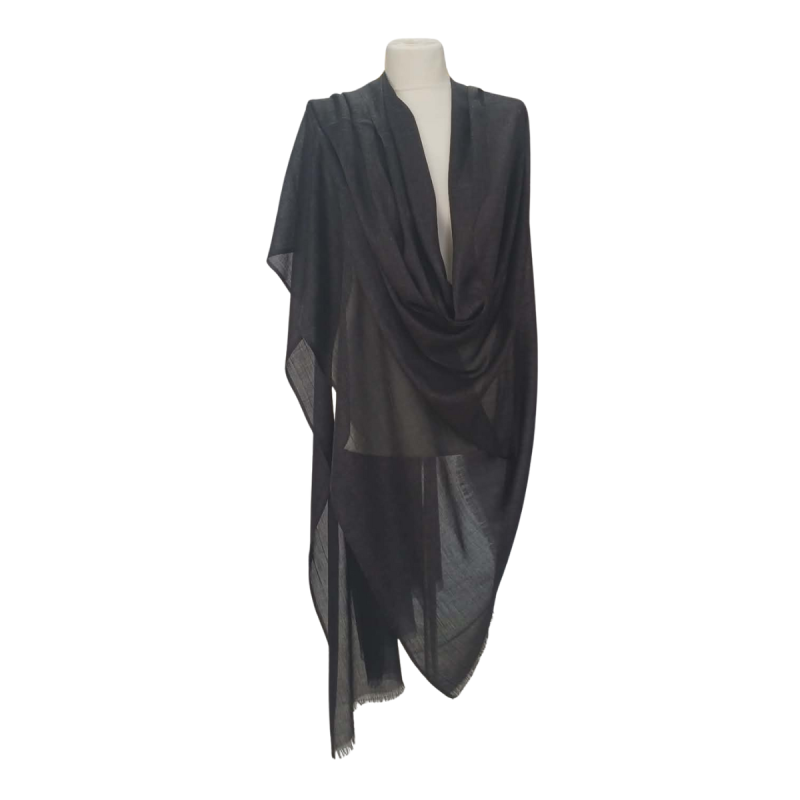 Duży szal z mieszanki wełny merino i jedwabiu – lekki i cienki jak pashmina ( W-75)