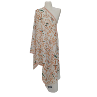 Szal z wełny merino - haftowany (W-151)