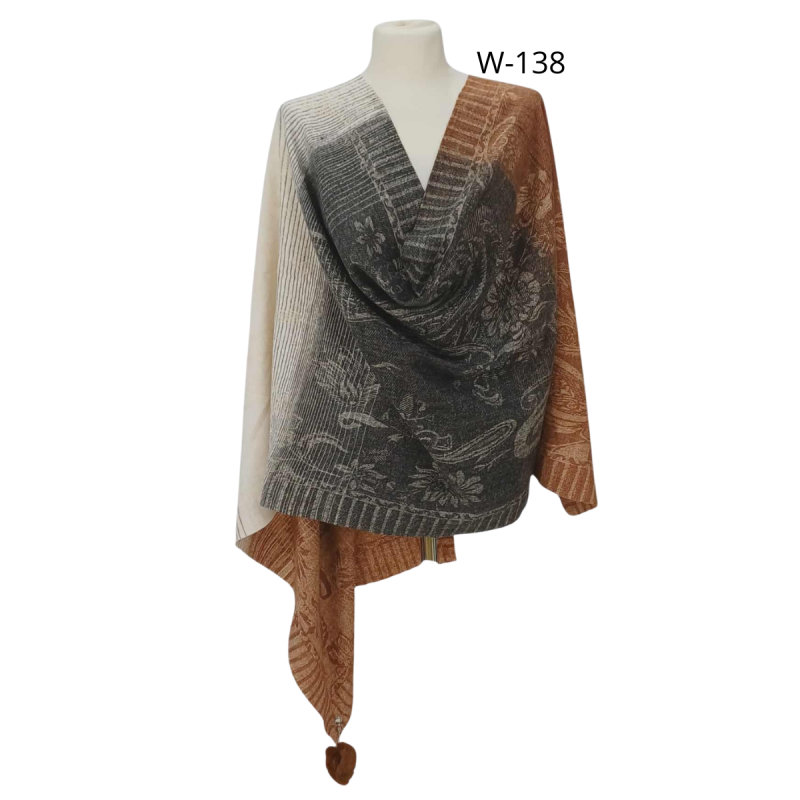 Szal z wełny merino – miękki, ciepły i niezwykle stylowy (W-138)