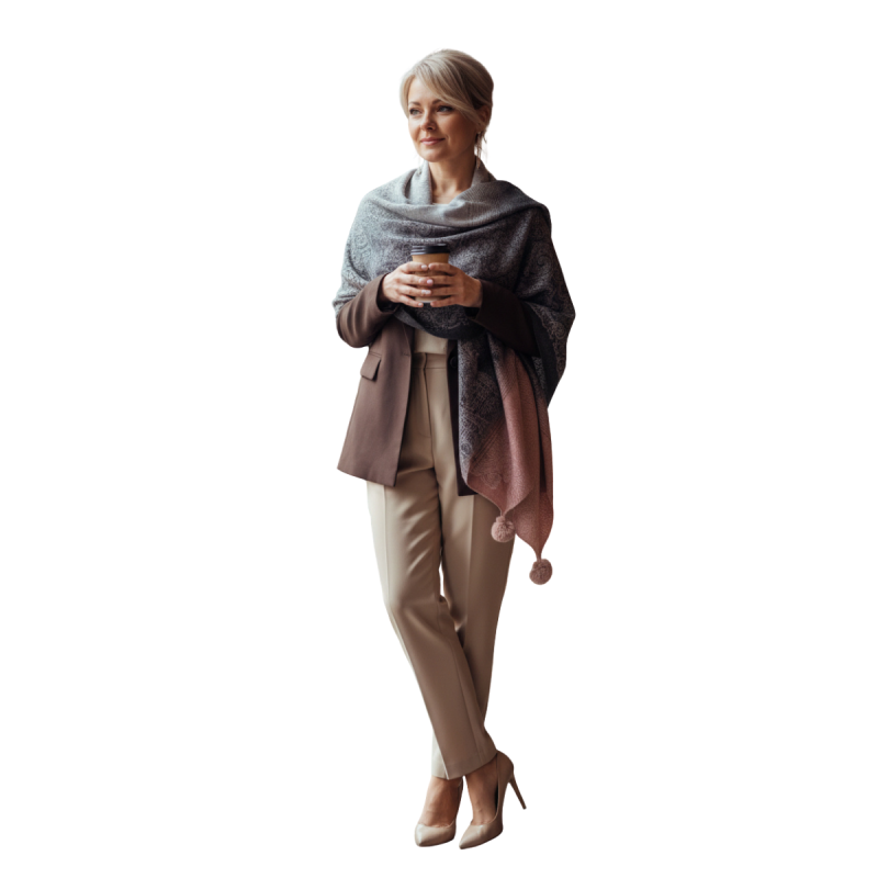 Szal z wełny merino – luksusowa miękkość i wyjątkowy styl (W-137)