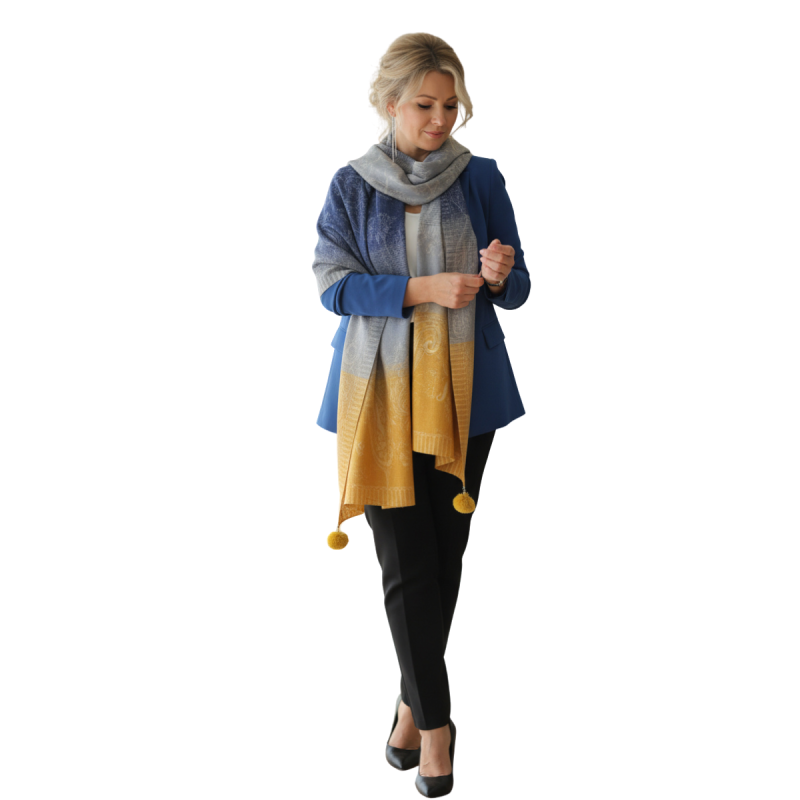 Szal z wełny merino – ciepło, styl i naturalna elegancja (W-141)