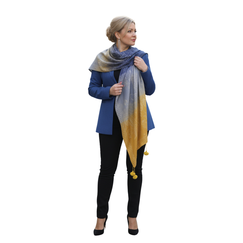 Szal z wełny merino – ciepło, styl i naturalna elegancja (W-141)