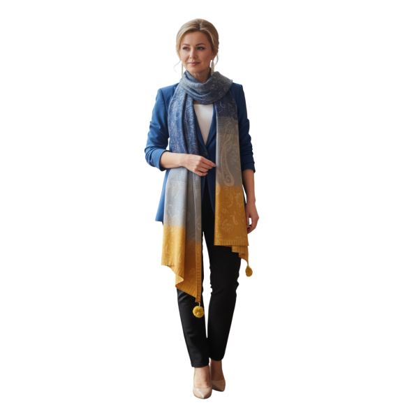 Szal z wełny merino – ciepło, styl i naturalna elegancja (W-141)