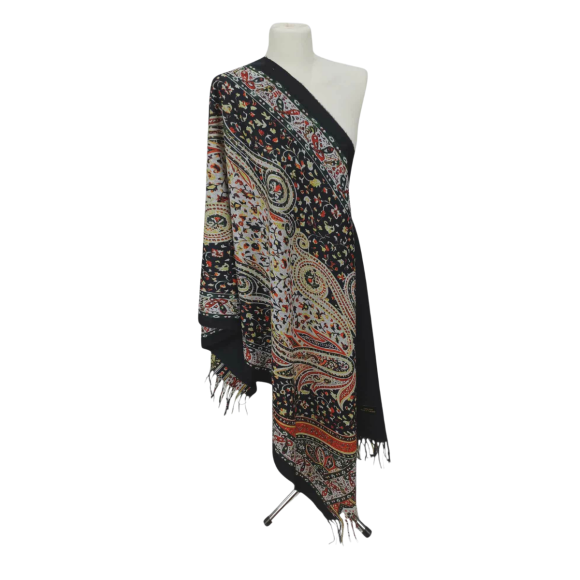 Szal z wełny merino – elegancja w pakistańskim stylu ( W-136)