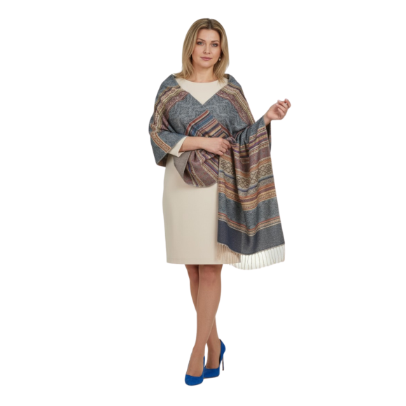 Szal z pashminy – elegancja i orientalny styl (P-123)