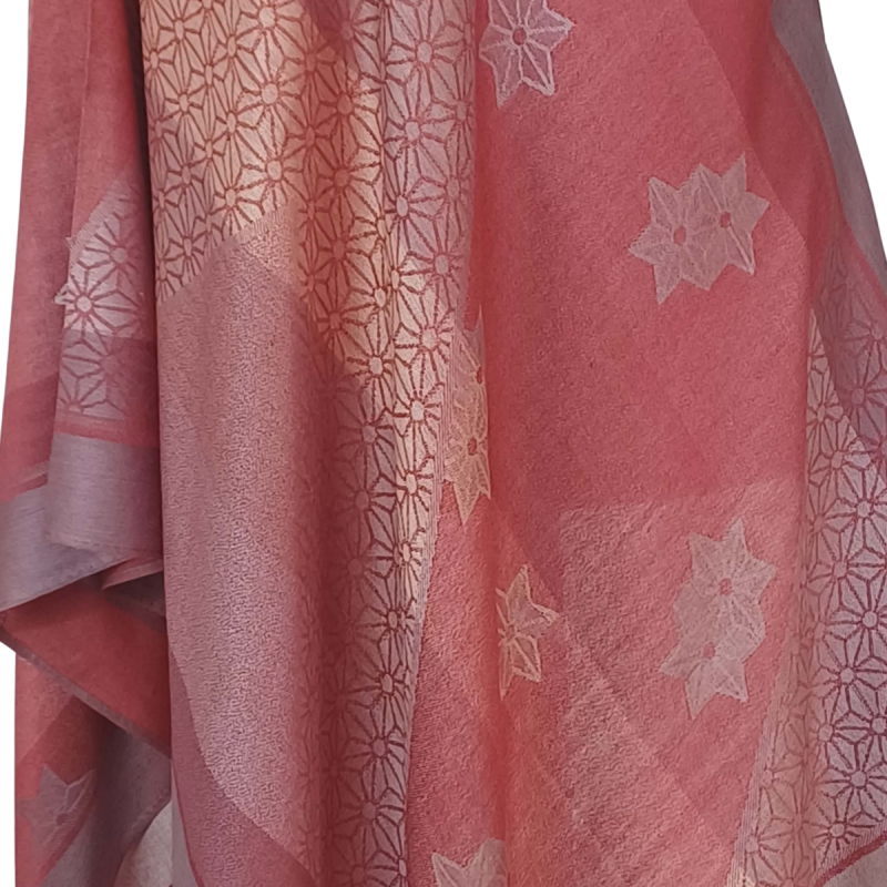 Szal z Pashminy – odcienie czerwieni i bordo (P-117)