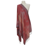Szal z Pashminy – odcienie czerwieni i bordo (P-117)