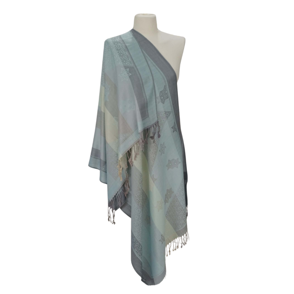 Szal z pashminy – elegancja i lekkość w pastelowych odcieniach (P-116)