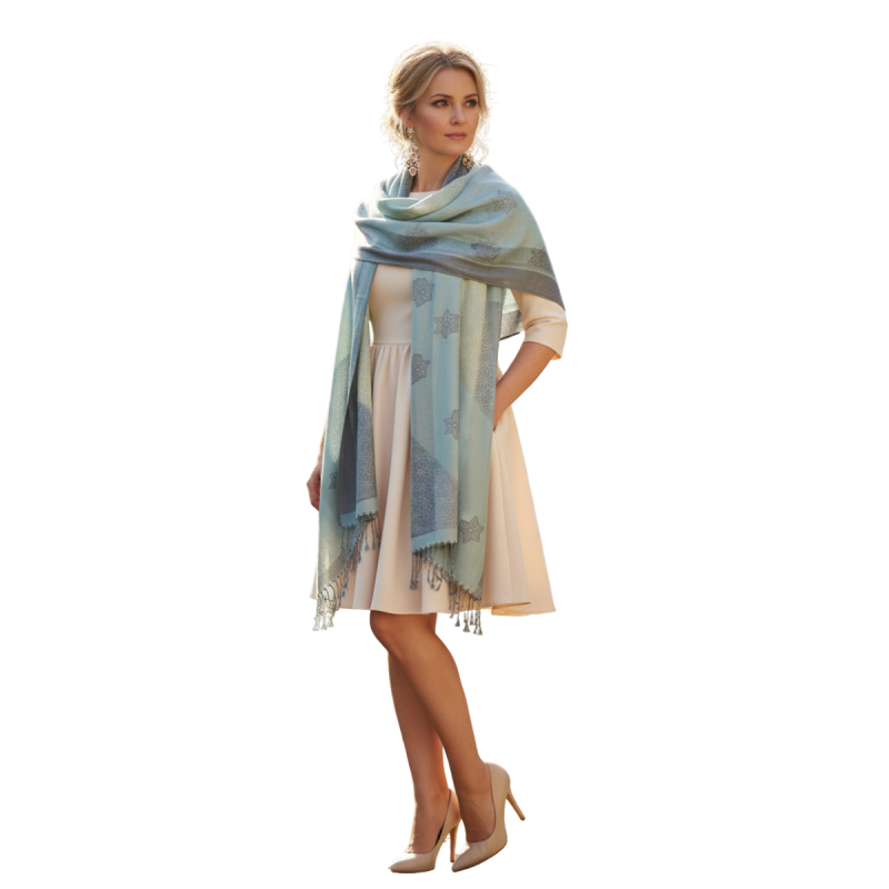 Szal z pashminy – elegancja i lekkość w pastelowych odcieniach (P-116)