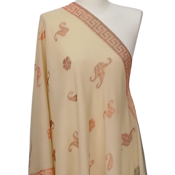 Szal kaszmirowy z jedwabiem Banarasi Kani – elegancja i orientalny szyk (P-88)