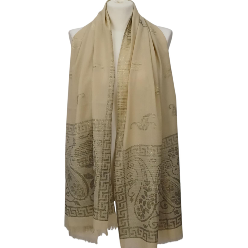 Szal kaszmirowy Banarasi Kani – luksus w klasycznym wydaniu (P-86)