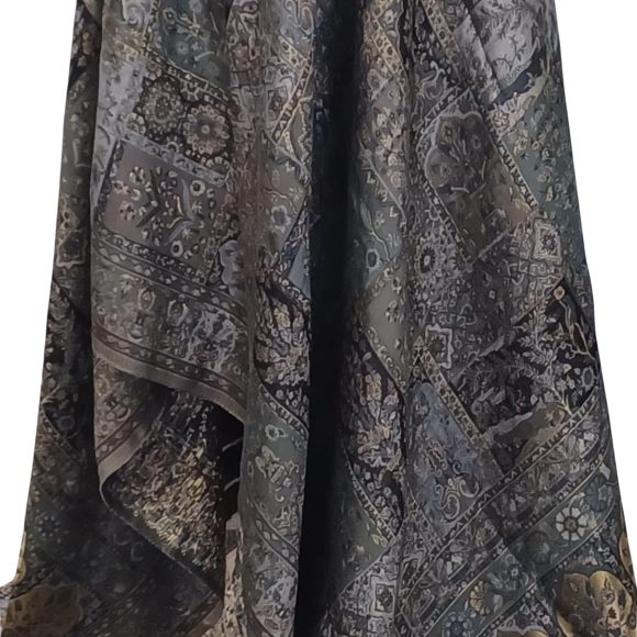 Pakistański szal jedwabny z orientalnym wzorem – elegancja utkana w tradycji (KP-3)