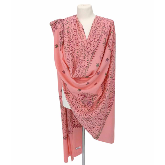 Ręcznie haftowany szal z pashminy – elegancja i tradycja rzemiosła   (Ph-5)