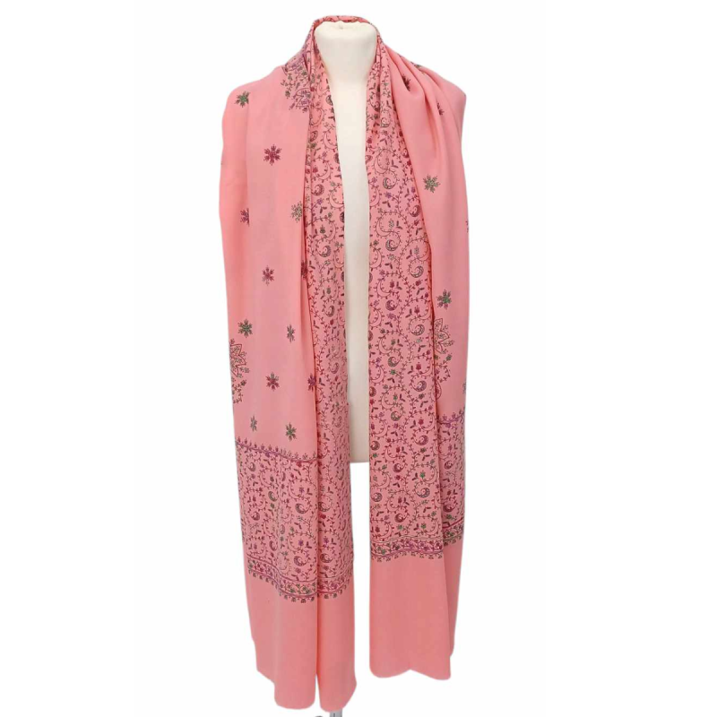 Ręcznie haftowany szal z pashminy – elegancja i tradycja rzemiosła   (Ph-5)