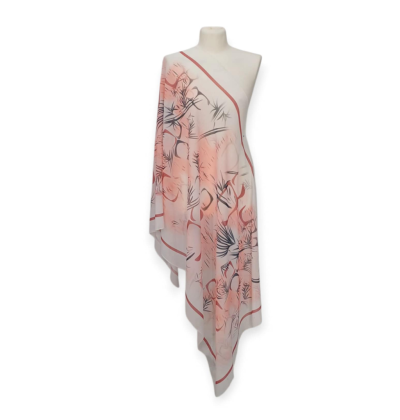 Jedwabny szal szyfonowy Georgette,zdobiony kryształkami (Ż-17)