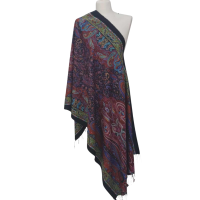 Szal z wełny merino – wzór paisley (W-106)