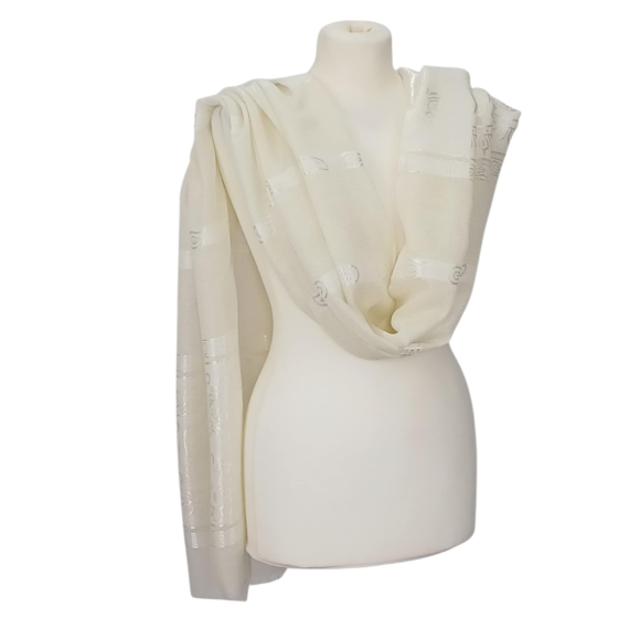 Szal jedwabny Banarasi o lekko ziarnistej strukturze (JE-149)