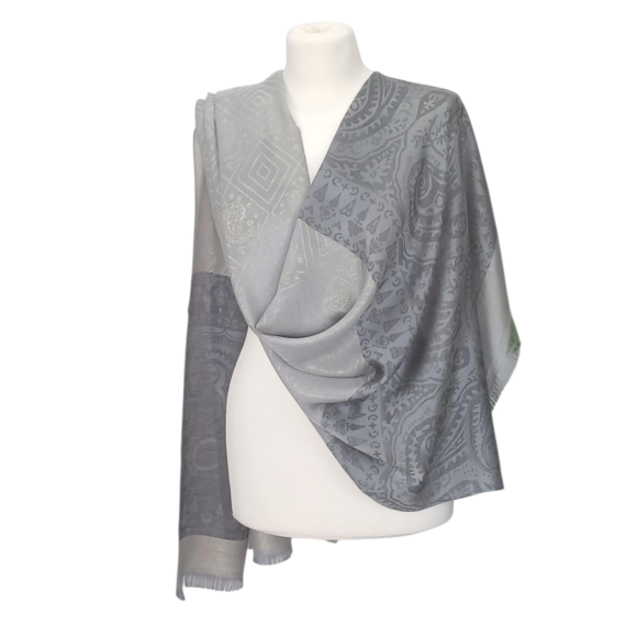 Szal z jedwabiu naturalnego Banarasi  (JE-140)