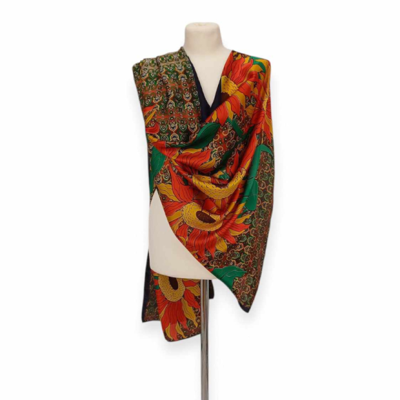 Szal z jedwabiu naturalnego z dodatkiem jedwabnego poliestru (JP-118)