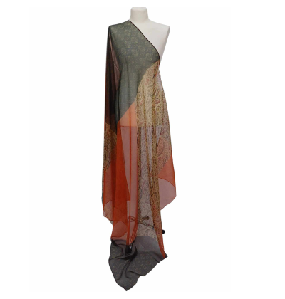 Szal z jedwabnego szyfonu | wielobarwny | lekki i zwiewny ( SZYF-13)