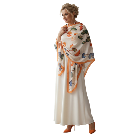 SZAL - drukowana jedwabna satyna z jedwabnym poliestrem (JP-1)