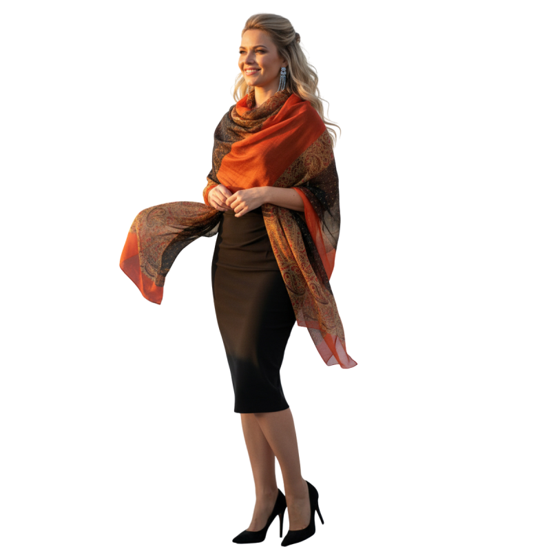 Szal z jedwabnego szyfonu ( SZYF-2)