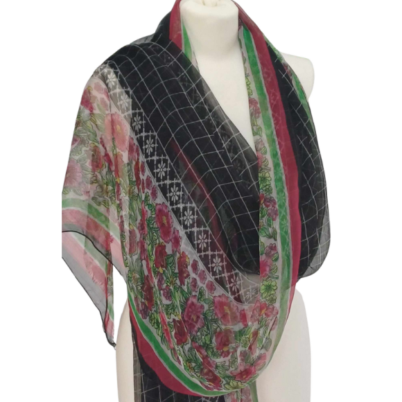 Szal z szyfonu jedwabnego, niezwykle cienki i zwiewny ( SZYF-9)