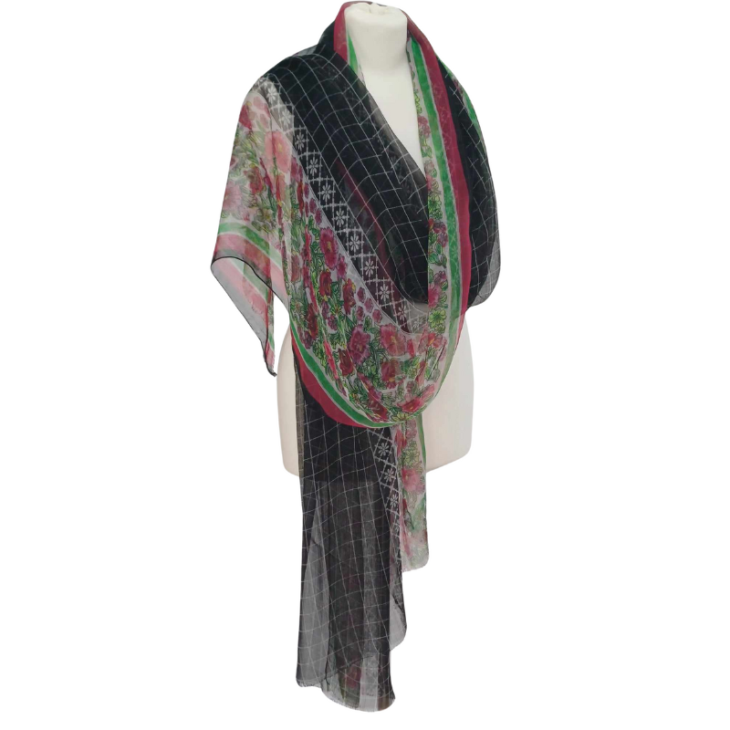 Szal z szyfonu jedwabnego, niezwykle cienki i zwiewny ( SZYF-9)