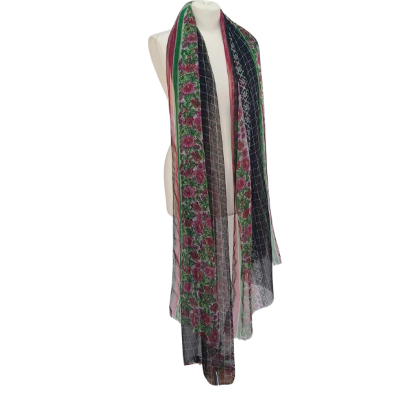 Szal z szyfonu jedwabnego, niezwykle cienki i zwiewny ( SZYF-9)