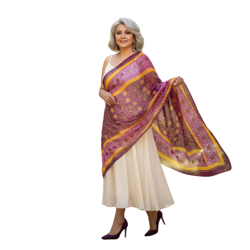 Szal z szyfonu jedwabnego   ( SZYF - 15 )