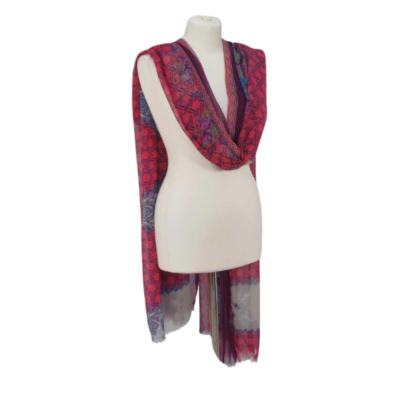 Szal z szyfonu jedwabnego, niezwykle cienki i zwiewny ( SZYF-8)