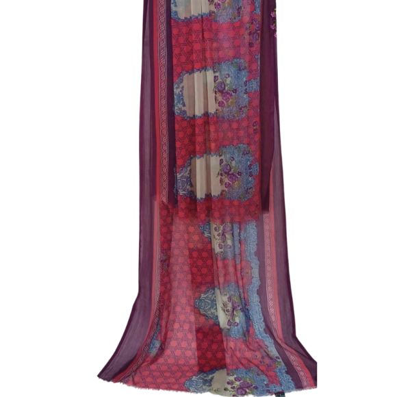 Szal z szyfonu jedwabnego, niezwykle cienki i zwiewny ( SZYF-8)