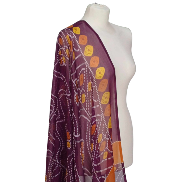 Szal z szyfonu jedwabnego, niezwykle cienki i zwiewny ( SZYF-7)