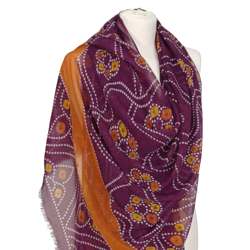 Szal z szyfonu jedwabnego, niezwykle cienki i zwiewny ( SZYF-7)