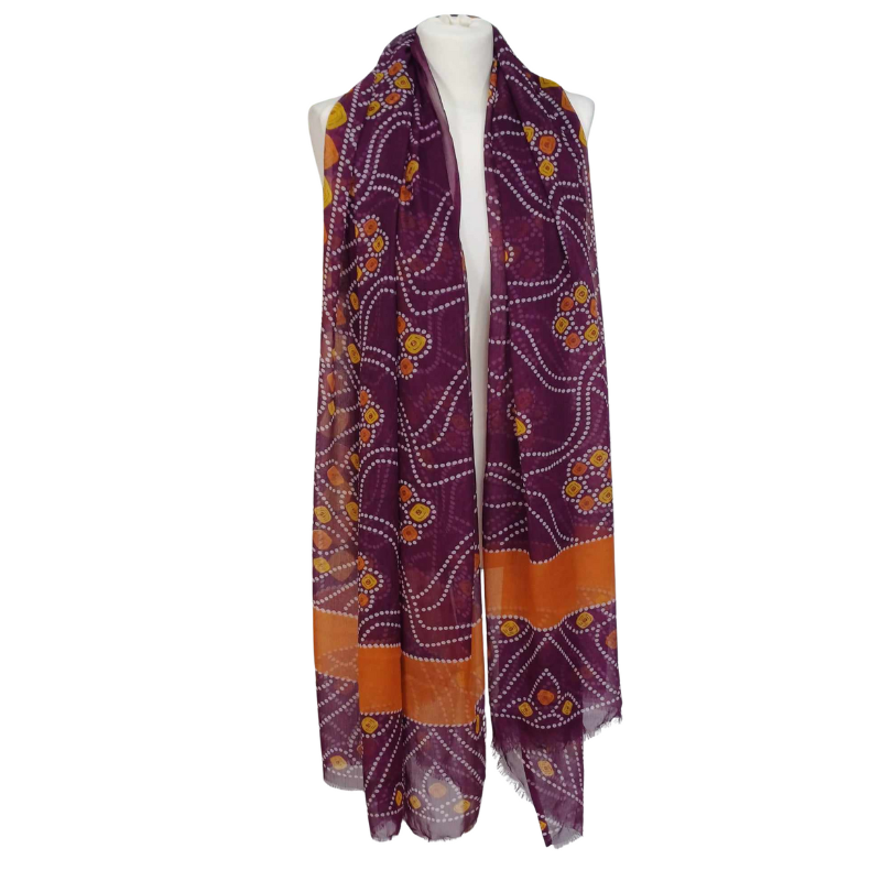 Szal z szyfonu jedwabnego, niezwykle cienki i zwiewny ( SZYF-7)