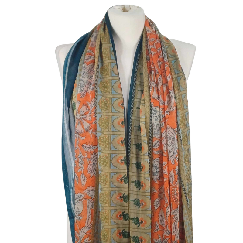 Szal z szyfonu jedwabnego, niezwykle cienki i zwiewny ( SZYF-6)