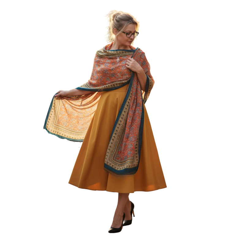 Szal z szyfonu jedwabnego, niezwykle cienki i zwiewny ( SZYF-6)