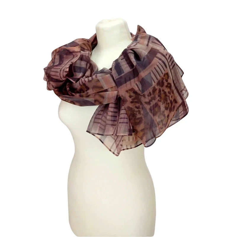 Szal z szyfonu jedwabnego, niezwykle cienki i zwiewny (SZYF-116)