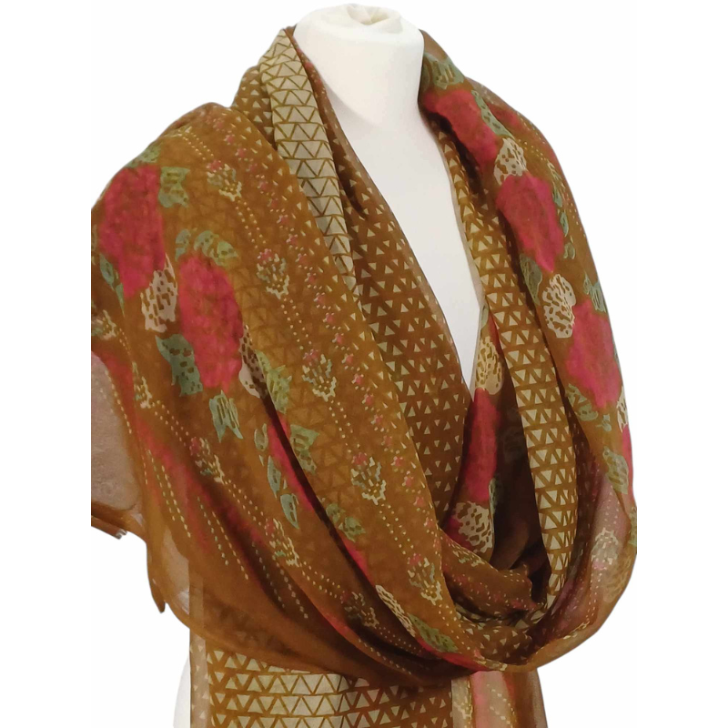 Szal z szyfonu jedwabnego, niezwykle cienki i zwiewny (SZYF-1)